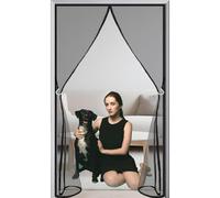 Magnetic Door Curtains 145x245cm Heavy Duty Bug Mesh Curtain Fly Insect Screen Door Magnetic Top-to-Bottom Seal Snaps Shuts Automatically Keeps Bugs Mosquito Out Black