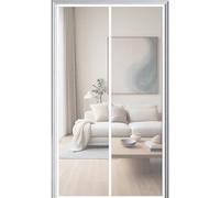 Magnetic Door Curtains 155x210cm Fly Screens for Doors Patio Curtain Insect Mesh with Powerful Magnets and Full Frame Magic Tape Keep Bugs Out Lets Fresh Air in White