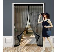 Magnetic Door Curtains Fly Screen 104 x 236 cm Powerful Magnets, No Drill Installation, Automatically Closes, for Keeping Out Flies & Bug Magnetic Bug Curtain for Patio Doors Bedroom, Black