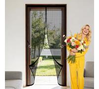 Magnetic Door Curtains Fly Screen 130 x 241 cm Powerful Magnets Bug Mosquito Insects Screen Easy to Install Without Drilling Suitable for Patio Room Balcony Bedroom, Black