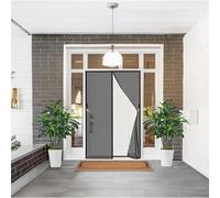Magnetic Door Curtains Fly Screen 176 x 144 cm Automatically Closes Keeps Bugs Mosquito Door Net No Tools Installation, with Stay Open Buckles Suitable for Balcony Bedroom, Black