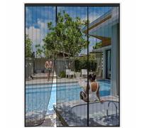 Magnetic Door Fly Screen Curtain 145x200cm Black Fly Nets for Doors, Insect Protection Door Lets Fresh Air in, Ideal for Balcony Door, Living Room and Patio Door