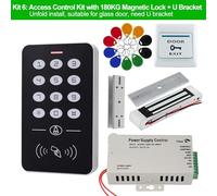 Magnetic Door Lock, Door Access Control System Kit RFID Access Control Keypad Power Supply Electric Magnetic Lock Bolt Strike Locks 10pcs Keys for Commercial, Residential etc.(Kit6)