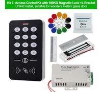 Magnetic Door Lock, Door Access Control System Kit RFID Access Control Keypad Power Supply Electric Magnetic Lock Bolt Strike Locks 10pcs Keys for Commercial, Residential etc.(Kit7)