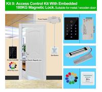 Magnetic Door Lock Door Access Control System Kit Waterproof RFID Keypad Access Controller, Home 180KG Electric Magnetic Strike Locks(Kit9 (180KG an))