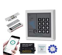 Magnetic Door Lock, Door Access Control System Kit Wifi Tuya RFID Keypad Access Controller Electric Magnetic Strike Locks, Smart APP Remote Unlock for Commercial, Residential etc.(Kit6 (180KG Lock L))