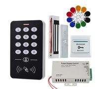 Magnetic Door Lock, Hands Door Access Control System Kit RFID Keypad Power Supply Electric 180KG Magnetic Lock Strike Door Locks for Home for Commercial, Residential etc.(Kit5)