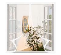Magnetic Door Screen 100 x 172 cm Anti Mosquito Mesh Fly Curtain Without Drilling Keep Insects Out for Covering Windows and Doors, White