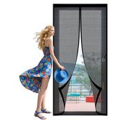 Magnetic Door Screen 100 x 292 cm No Tools Installation Screen Mesh Insect Protection Door Hands Free Auto Closing Suitable for Patio Room Balcony Bedroom, Black