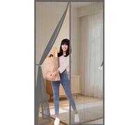 Magnetic Door Screen 100x180cm(WidthxHigh) Durable, Keeps Bugs Out, Kid and Pet Friendly Magnetic Door Curtains Fly Screen Hundreds of Sizes, Lets Fresh Air in, Grey