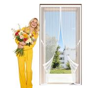 Magnetic Door Screen 101 x 192 cm Auto Close Insect Curtain Bug Mosquito Insects Screen Keep Bugs Out Lets Fresh Air for Home, Bedroom, Living Room, Kitchen, Patio, White