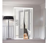 Magnetic Door Screen 106 x 240 cm Fly Nets for Doors Keeping Bug Out Hundreds of Sizes Kid and Pet Friendly Fly Nets for Living Room, Bedroom, White