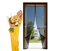 Magnetic Door Screen 109 x 205 cm Auto Close Insect Curtain Bug Mosquito Insects Screen Keep Bugs Out Lets Fresh Air for Home, Bedroom, Living Room, Kitchen, Patio, Black