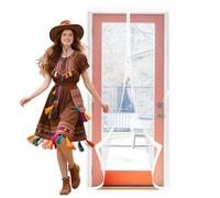 Magnetic Door Screen 111 x 180 cm Hands Free Closing Double Door Magnetic Fly Screen Keep Bugs Out Lets Fresh Air in Suitable for Patio Room Balcony Bedroom, White