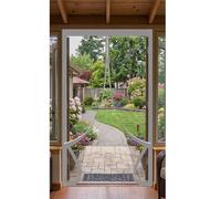 Magnetic Door Screen 112 x 190 cm Frame Hook & Loop Hundreds of Sizes Fly Insect Screen Door Keep Bugs Out & Lets Fresh Air in Easy to Install Without Drilling, Grey