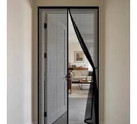 Magnetic Door Screen 115 x 242 cm Magnetic Flying Insect Door with Powerful Magnets and Full Frame Hook&Loop, No Gap, Keep Bugs Out Lets Fresh Air in, Kid and Pet Friendly, Black