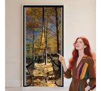 Magnetic Door Screen 123 x 219 cm No Drilling Required Anti Mosquito Mesh Fly Curtain Self Sealing, Hands Free for Terraces Bedrooms Drawing Room Etc., Black