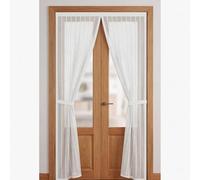 Magnetic Door Screen 125 x 207 cm Frame Hook & Loop Hundreds of Sizes Fly Insect Screen Door Keep Bugs Out & Lets Fresh Air in Easy to Install Without Drilling, White