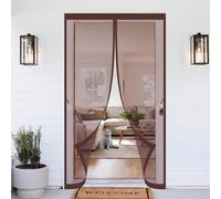 Magnetic Door Screen 125 x 214 cm Keeping Out Flies & Bug, Keep Fresh Air in Fly Screen Door Hundreds of Sizes for Basement Balcony, Brown