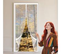 Magnetic Door Screen 131 x 204 cm No Drilling Required Anti Mosquito Mesh Fly Curtain Self Sealing, Hands Free for Terraces Bedrooms Drawing Room Etc., White