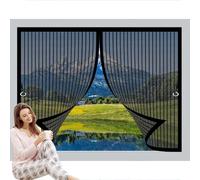 Magnetic Door Screen 133x210cm Automatically Closes, Keep Bugs Out, Without Drilling, Easy to Install, Magnetic Curtain Screen for Double Door/French Doors, Black