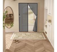 Magnetic Door Screen 144 x 100 cm Automatically Closes Keeps Bugs Door Fly Screen Curtain No Tools Installation, with Stay Open Buckles for Living Room, Bedroom, Patio, Grey