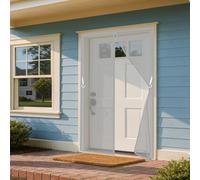 Magnetic Door Screen 144 x 100 cm Self Sealing, Hands Free, Durable Door Fly Screen Curtain No Tools Installation, with Stay Open Buckles for Living Room, Bedroom, Patio, Grey