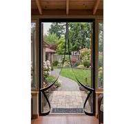 Magnetic Door Screen 148 x 208 cm Frame Hook & Loop Hundreds of Sizes Fly Insect Screen Door Keep Bugs Out & Lets Fresh Air in Easy to Install Without Drilling, Black