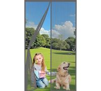 Magnetic Door Screen 160x225cm(WidthxHigh) Durable, Keeps Bugs Out, Kid and Pet Friendly Anti Mosquito Fly Curtain Door Screens Nets Hundreds of Sizes, Lets Fresh Air in, Grey