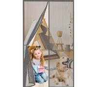Magnetic Door Screen 160x225cm(WidthxHigh) Durable, Keeps Bugs Out, Kid and Pet Friendly Magnetic Door Curtains Fly Screen Lets Fresh Air in, Hundreds of Sizes, Grey