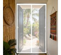 Magnetic Door Screen 165 x 255 cm Heavy Duty Mesh Bug Curtain with Powerful Magnets and Full Frame Hook&Loop, No Gap, Keep Bugs Out Lets Fresh Air in, Kid and Pet Friendly, Black