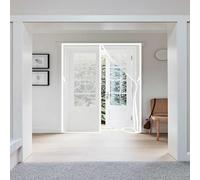 Magnetic Door Screen 172 x 132 cm Automatically Closes Keeps Bugs Fly Insect Screen Door No Tools Installation, with Stay Open Buckles Ideal for Balcony ＆ Bedroom Doors, White
