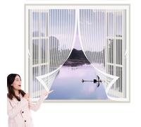 Magnetic Door Screen 190 x 200 cm Automatically Closes, Keep Bugs Out, Without Drilling, Easy to Install, Fly Screen for Curtain for Double Door/French Doors, White