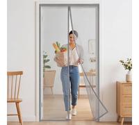 Magnetic Door Screen 192 x 291 cm Frame Hook & Loop Hundreds of Sizes Fly Nets for Doors Keep Bugs Out & Lets Fresh Air in No Drill Installation Automatically Closes, Grey