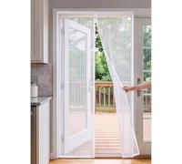 Magnetic Door Screen 198 x 207 cm Frame Hook & Loop Hundreds of Sizes Duty Door Screen with Powerful Magnets Keeps Bugs Out No Drill Installation Automatically Closes, White