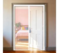 Magnetic Door Screen 200 x 120 cm Magnetic Fly Screen Curtain with Powerful Magnets and Full Frame Hook&Loop, No Gap, Keep Bugs Out Lets Fresh Air in, Kid and Pet Friendly, White