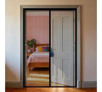 Magnetic Door Screen 200 x 120 cm Magnetic Fly Screen Curtain with Powerful Magnets and Full Frame Hook&Loop, No Gap, Keep Bugs Out Lets Fresh Air in, Kid and Pet Friendly, Black