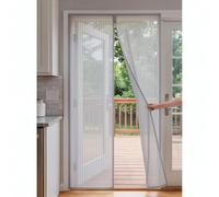 Magnetic Door Screen 211 x 200 cm Frame Hook & Loop Hundreds of Sizes Duty Door Screen with Powerful Magnets Keeps Bugs Out No Drill Installation Automatically Closes, Grey