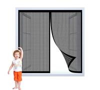 Magnetic Door Screen 49 x 60 cm with Tape and Closing Magnets Fly Screen Net for Door and Window, Black
