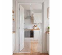 Magnetic Door Screen 70 x 178 cm Full Frame Magic Tape Kid and Pet Friendly Fly Nets for Doors with Powerful Magnets Keeps Bugs Out Easy to Install Without Drilling, White