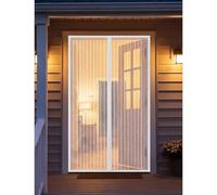 Magnetic Door Screen 79 x 295 cm Frame Hook & Loop Hundreds of Sizes Fly Nets for Doors with Powerful Magnets Keeps Bugs Out No Drill Installation Automatically Closes, White