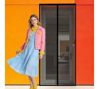 Magnetic Door Screen 83 x 188 cm Self Sealing Fly Screen Curtain Hands Free Auto Closing Suitable for Patio Room Balcony Bedroom, Black