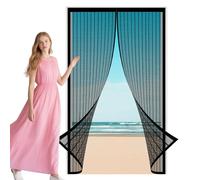 Magnetic Door Screen 85 x 204 cm No Drilling Required Anti Mosquito Mesh Curtain Easy to Install for French Doors Sliding Glass Doors Patio, Black