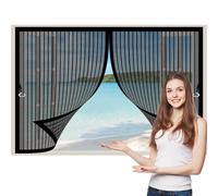 Magnetic Door Screen 88x200cm(W x H) Automatically Closes, Keep Bugs Out, Without Drilling, Easy to Install, Magnetic Curtain Screen for Patio Door/Balcony, Black