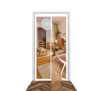 Magnetic Door Screen 89 x 196 cm Easy to Install Without Drilling Fly Insect Screen Door Automatically Closes/Keep Open Feature for Home Office Balcony Patio Garden, White