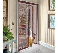 Magnetic Door Screen 89 x 217 cm Keeping Out Flies & Bug, Keep Fresh Air in Heavy Duty Bug Mesh Curtain Hundreds of Sizes for Bedroom/Balcony/Kitchen, Etc., Brown