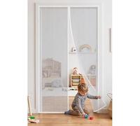 Magnetic Door Screen 90 x 292 cm Frame Hook & Loop Hundreds of Sizes Duty Door Screen Keep Bugs Out & Lets Fresh Air in Easy to Install Without Drilling, White