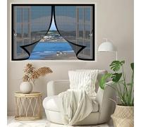 Magnetic Door Screen 90 x 70 cm Durable Material, Automatic Closure, No Drilling Required Magnetic Window Screen Mesh Customizable for Multiple Curtain Types, Black