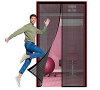 Magnetic Door Screen 93 x 200 cm Heavy Duty Fly Door Screen Mesh High Density Fly Bug Mosquito for Patio Curtain, Black