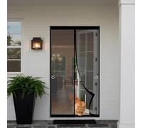 Magnetic Door Screen 96 x 234 cm Fly Screen Door Easy to Install Hands Free Automatically Closes Fly Curtains for Kitchen, Terrace, Corridor, Black
